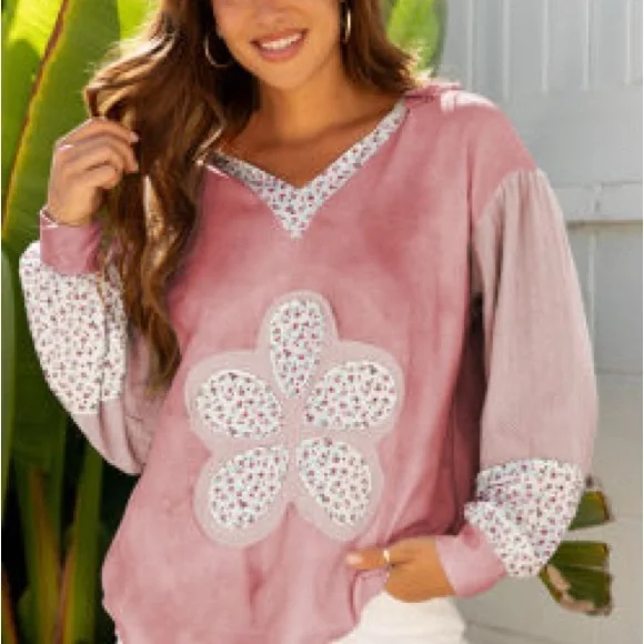 Floral Pink Women's Top - Picture 1 of 4